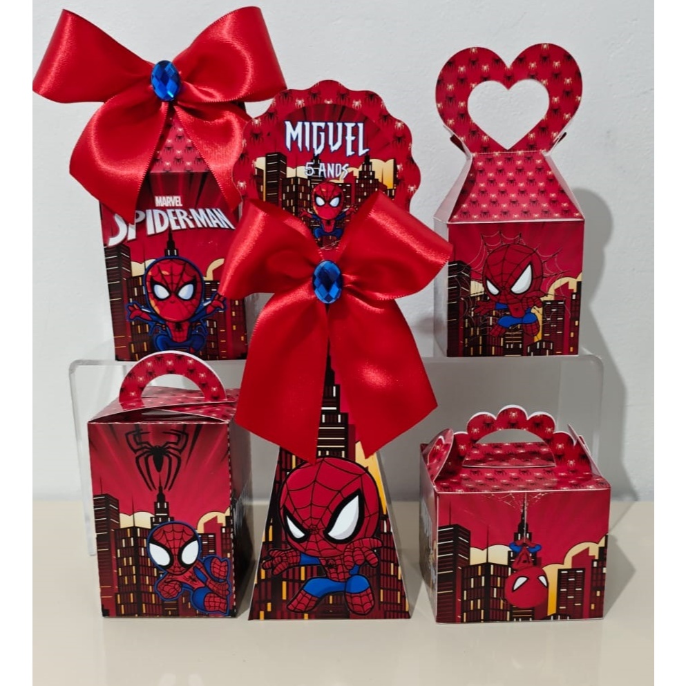 Kit Caixas personalizadas Homem aranha /  Personalizados  /Lembrancinha de Festa /Aniversário homem aranha spider man