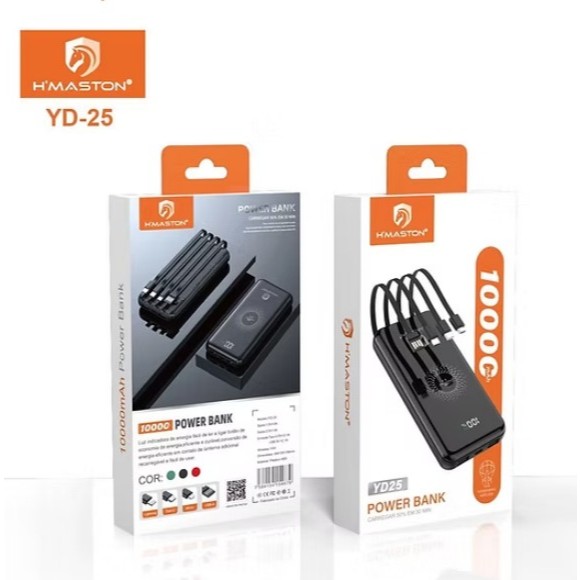 O H'Maston YD25 é um power bank de 10000mAh