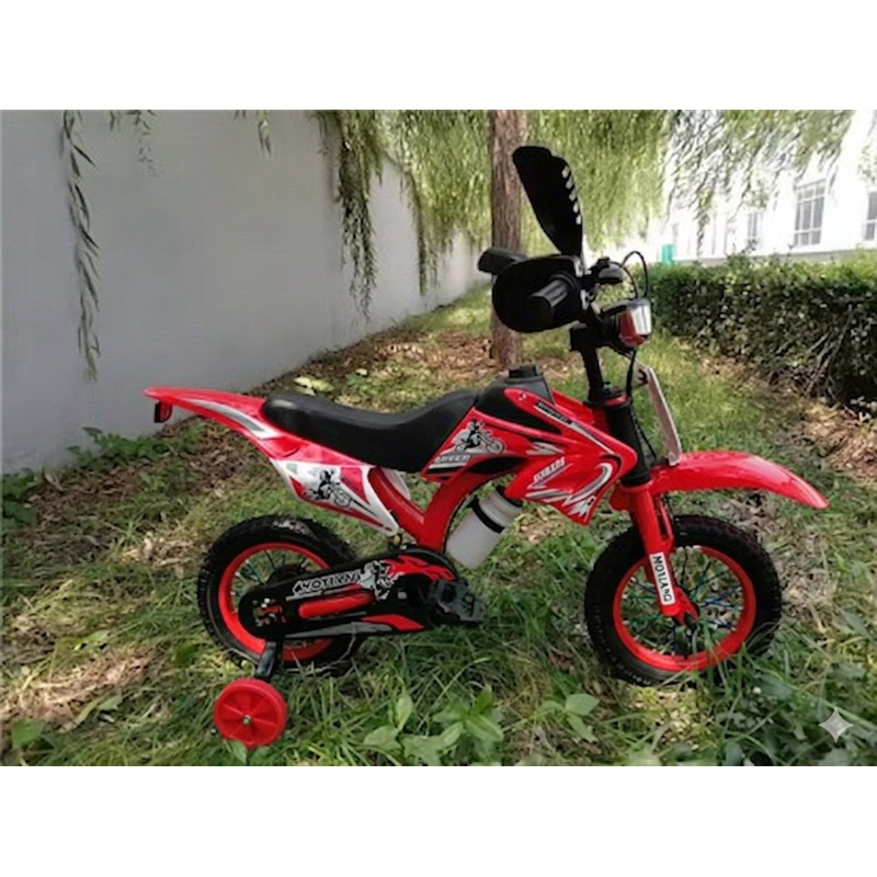 Bicicleta Infantil Moto Cross Aro 16 / 20 com Som de Moto + Paralama + Banco de moto + Garrafinha água.