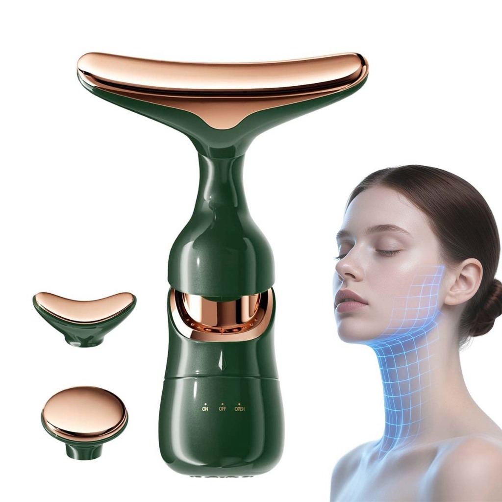 Massageador 3 em 1 para Rosto, Olhos e Pescoço - Profissional, Efeito Levantamento, Anti-Rugas, Anti-Envelhecimento