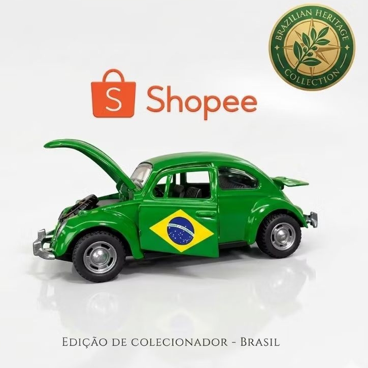 Miniatura Fusca Brasil - Edição Copa do Mundo da Seleção Brasileira