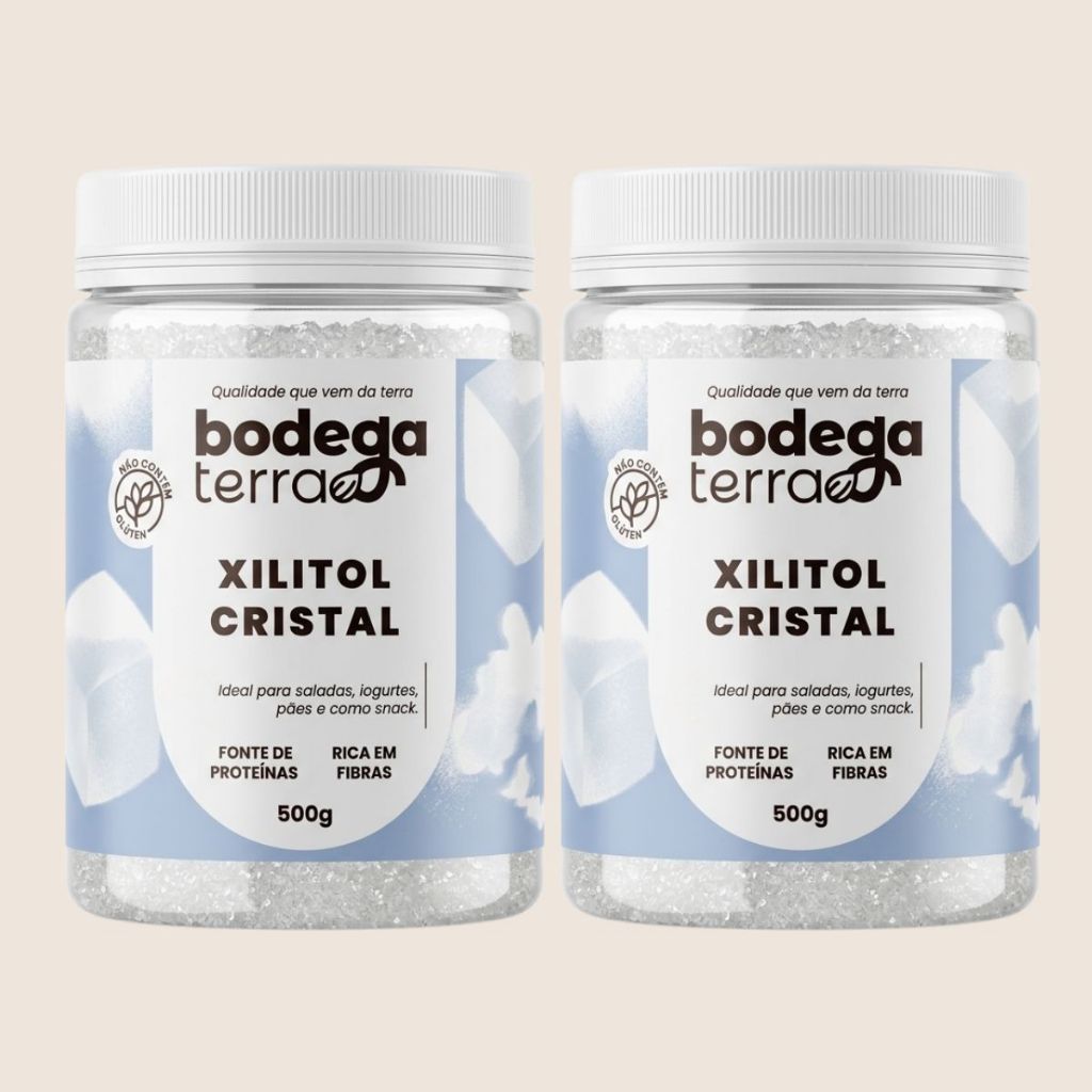 Xilitol Xylitol Cristal Adoçante 100% Natural Puro Rico em Fibras em Pó 500G ou 1KG