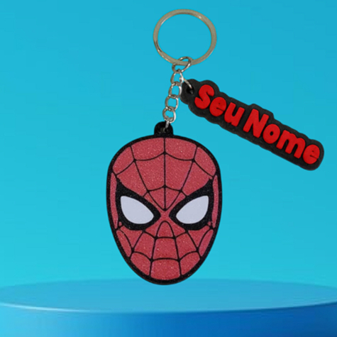 Chaveiro Herói Personalizado Nome - Presente Criativo - Homem Aranha, Deadpool, Hulk, Homem de Ferro, Justiceiro, Venom