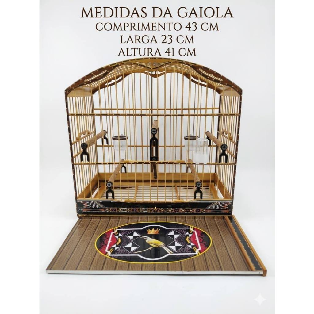 Gaiola Trinca Ferro Pixarro Luxo Completa Com Capa Poleiros Cortiça Porta Sementes