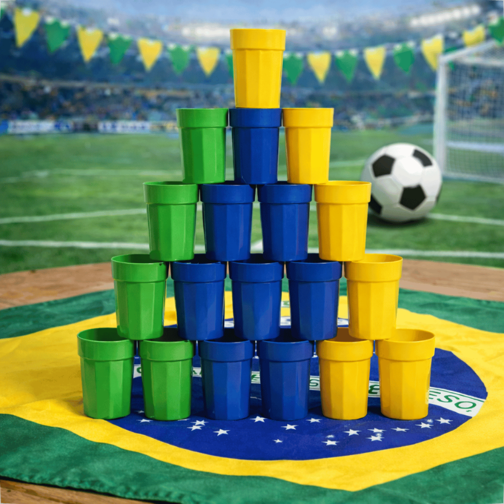 Kit De Copos Plásticos 350ml Coloridos Para Festas E Eventos