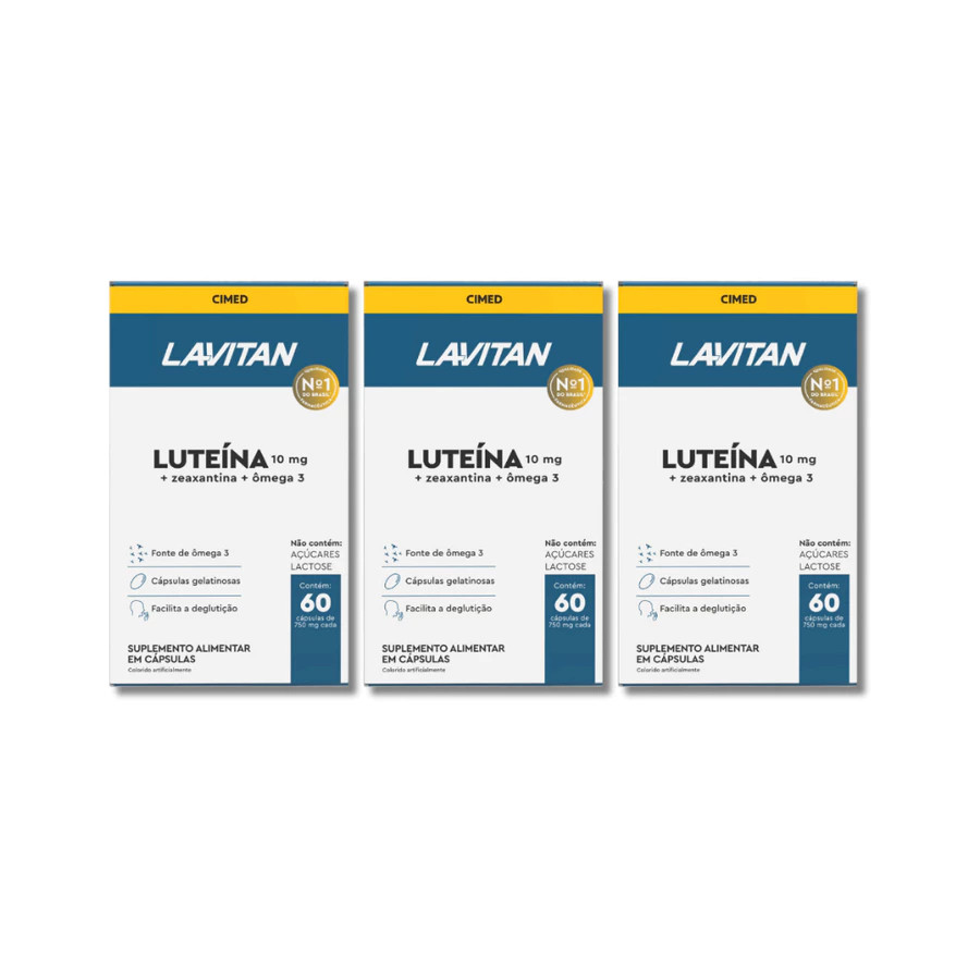 Kit 03 Luteína com Zeaxantina e Ômega 3 com 60 Capsulas Lavitan - Cimed