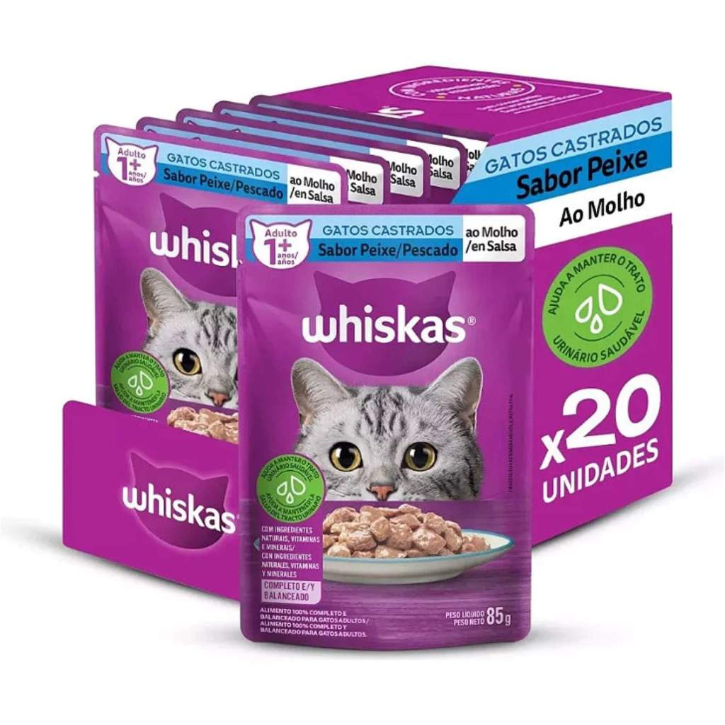 Caixa 20Un Sachê Premier Gourmet Gatos Castrados Sabor Atum e Arroz Integral 70g