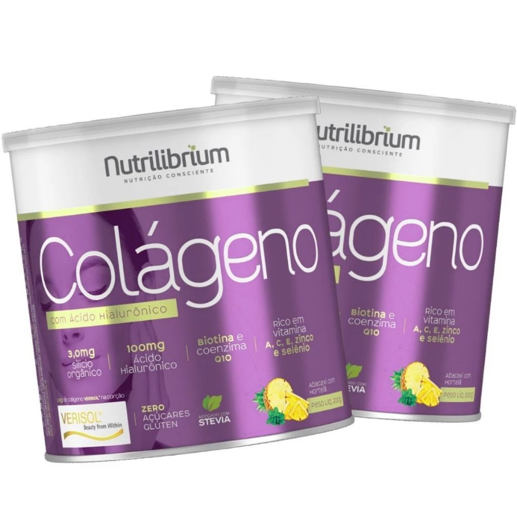 Kit 2x Verisol Com Ácido Hialurônico 200g Q10 Pele Mais Firme-Nutri