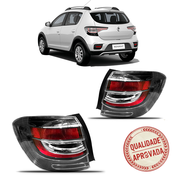 Lanterna Sandero Stepway 2020 A 2025 Canto Fumê C/Led