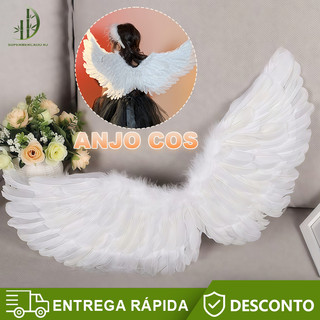 Fantasia de Asa de Anjo  60x35cm - Asas De Penas / Halloween / Natal / Anjo