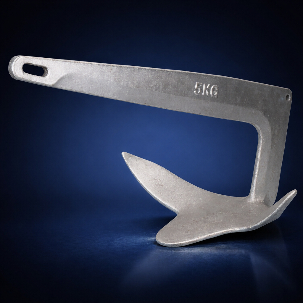 Âncora Bruce Fabricada em Aço Galvanizado a Fogo 5KG para Barco Lancha e Veleiro Marca Navinox