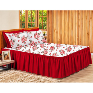 Cobre Leito de Babado Premium Cama Box Casal 2,50x2,60 Padrão Oxford Estampa queen Floral em Oferta na Shopee