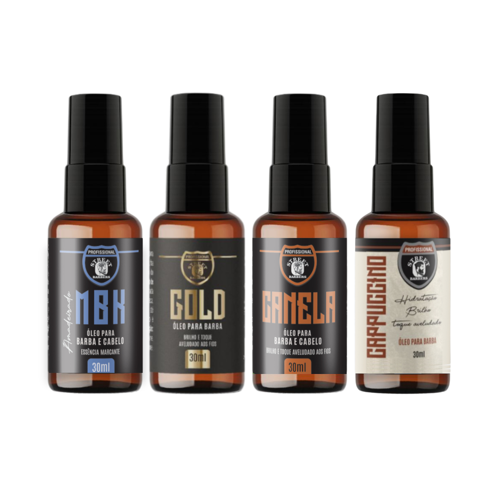 Óleo Barba Premium Hidratação Maciez Toque Aveludado Aroma Marcante Street Barbers 30ml