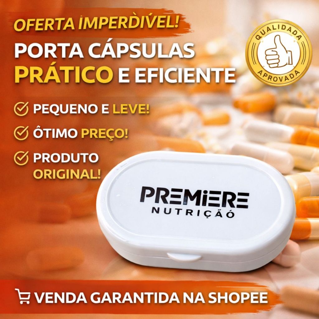 Porta Cápsulas Compacto Premiere Nutrição Organizador De Remédios 4 Posições