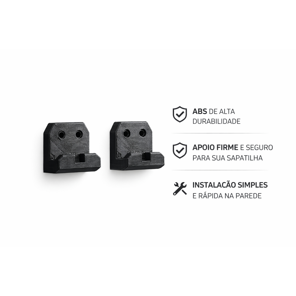 Suporte para Sapatilha MTB e Speed | Organizador de Parede Resistente em ABS | Bike, Ciclismo, Porta Sapatilha