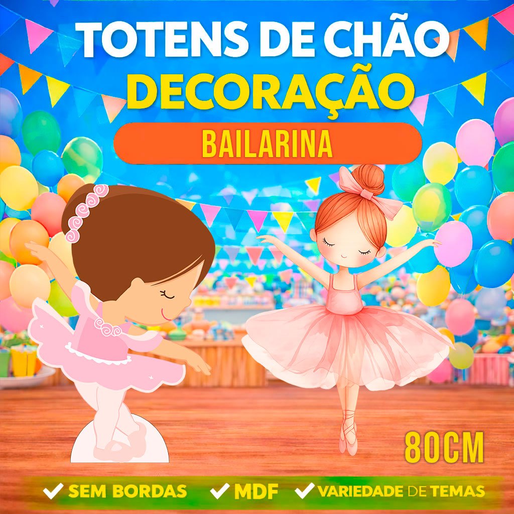 Totem Display Festa De Chão Em Mdf - Bailarina 80cm