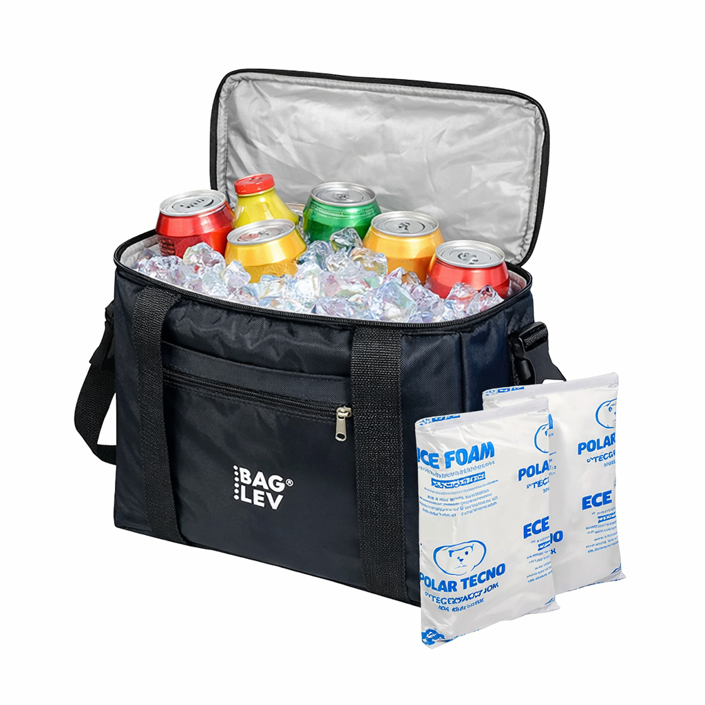Bolsa Térmica 13 Litros com 2 Gelo Gel Reutilizável - Impermeável Antivazamentos Praia Viagem e Camping Conserva Frio
