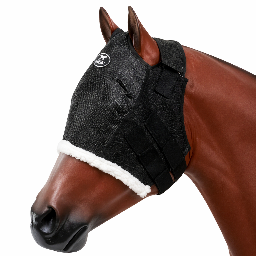 Máscara Anti-Mosca Para Cavalo Boots Horse Proteção Contra Insetos Confortável Respirável Ajustável