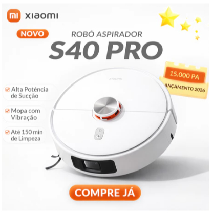 Robô Aspirador S40 Pro - 3 em 1, Potente Sucção 15.000 Pa, Navegação Inteligente