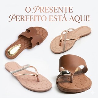 Rasteirinha Feminina Blogueira Palmilha Comfort Macia Sandália Anel Trançada H Strass 12 Modelos