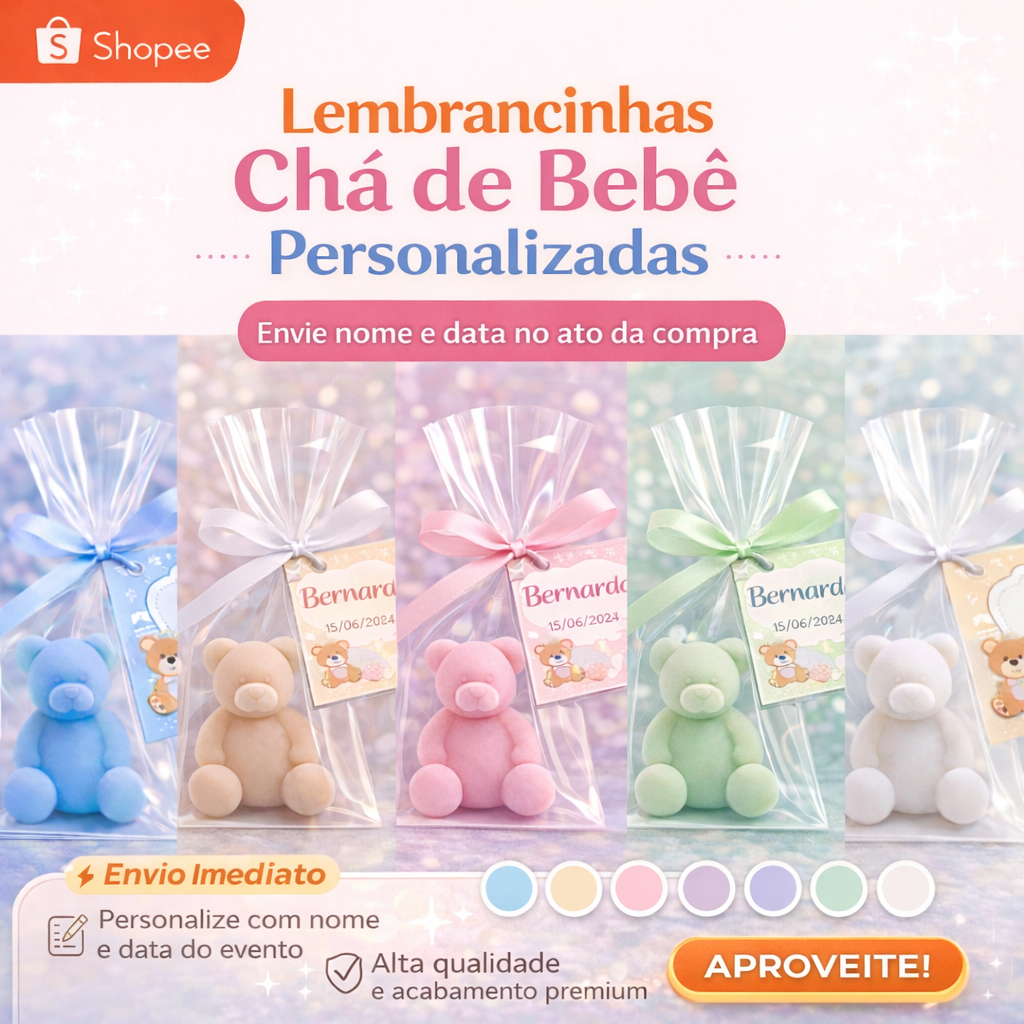 15 Lembrancinhas Sabonetes Perfumados Cha Revelacao ursinho (SABONETES)