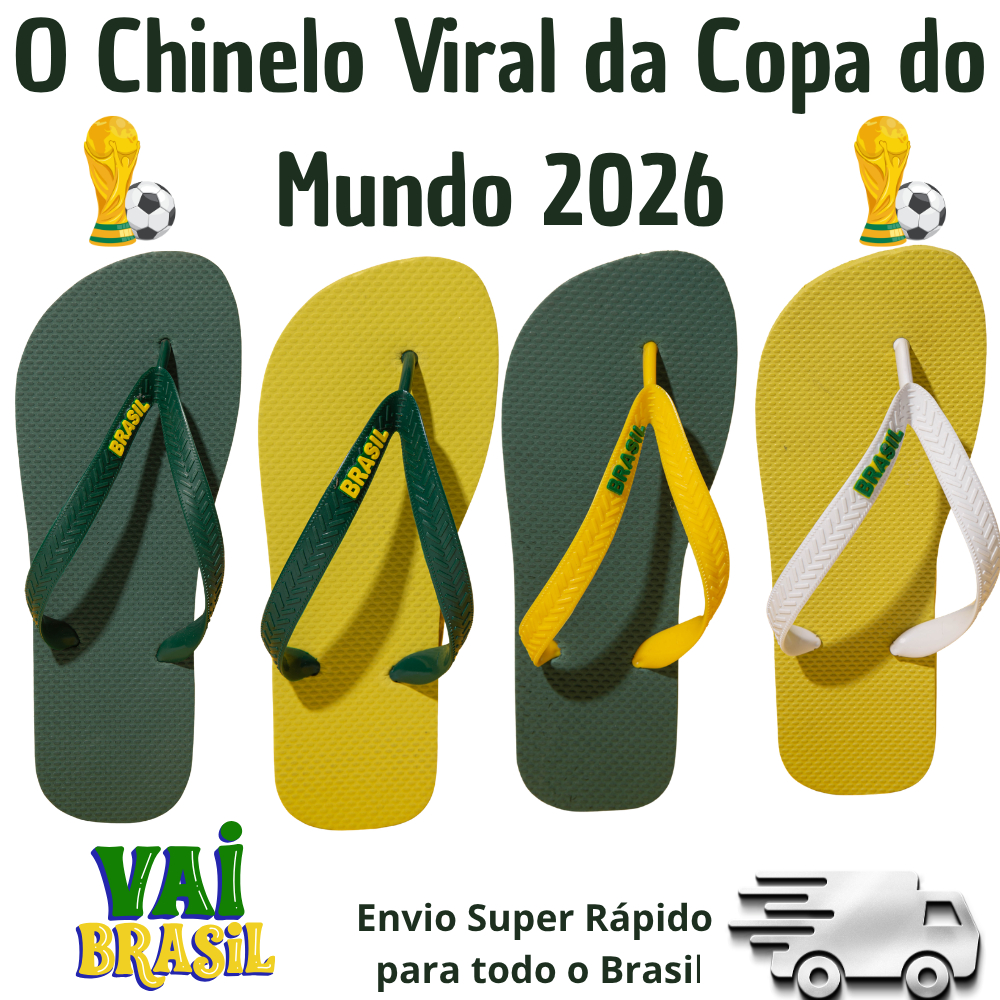 Chinelo Viral Brasil Copa 2026 Seleção Brasileira Conforto Macio Direto da Fábrica Envio Rápido