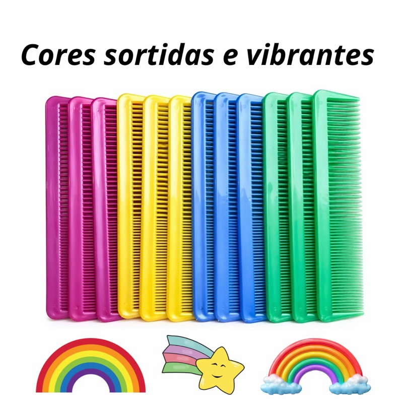 Kit Pente safira Mata Marido Dupla Face - kit pente 03, 06, 12 ou 24 unidades - pente de plastico — imagem 2 de 2