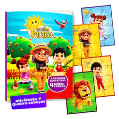 Livro de Atividades Aprendendo e Brincando Turminha Paraíso + 4 Quebra Cabeças