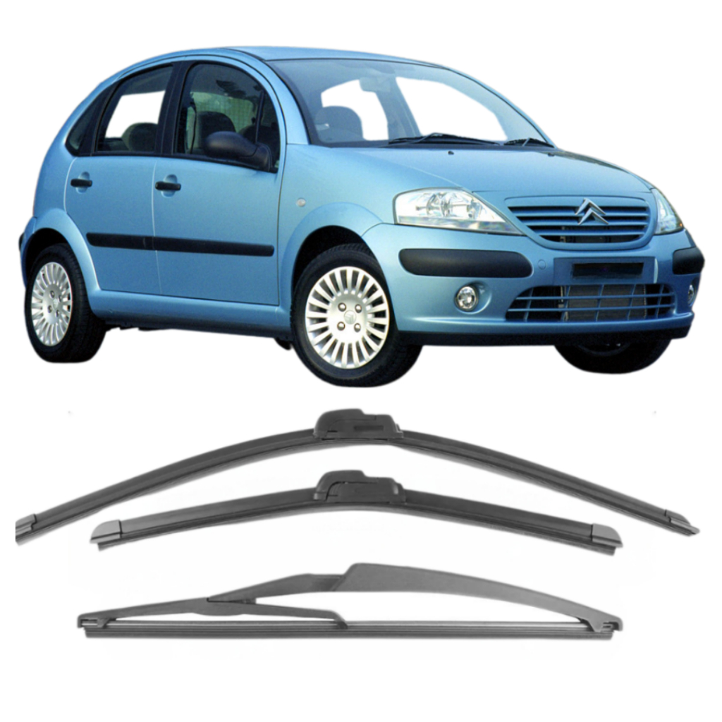 Kit Palhetas Cintroen C3 2002 A 2011 Limpador Parabrisa Dianteiro Traseiro