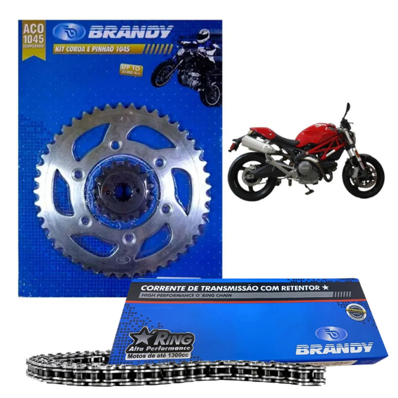 Kit Relação Completo 520x108L Moto Ducati 696 Monster 2009 até 2014 - Brandy