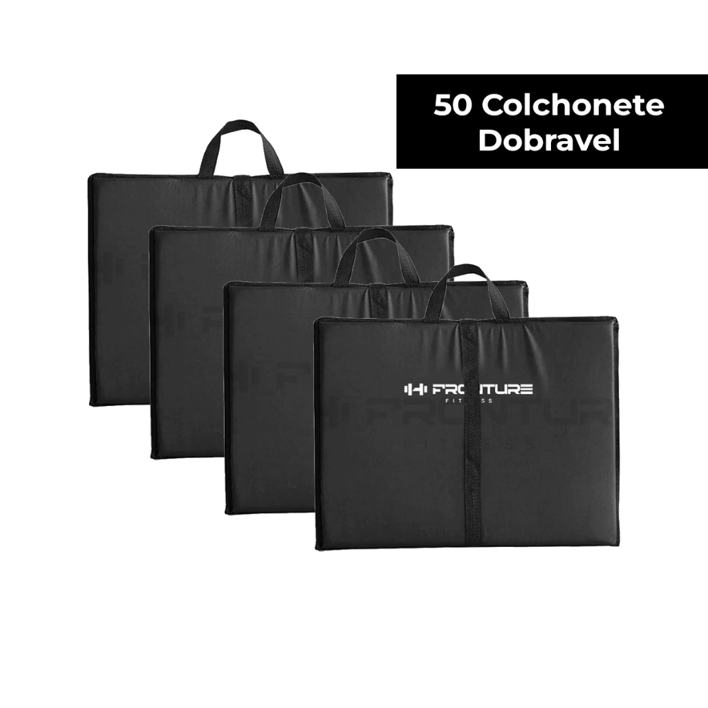 Colchonete 10 Dobravel Preto Academia Treino Maleta Fitness Yoga Alongamento Abdominal Exercícios