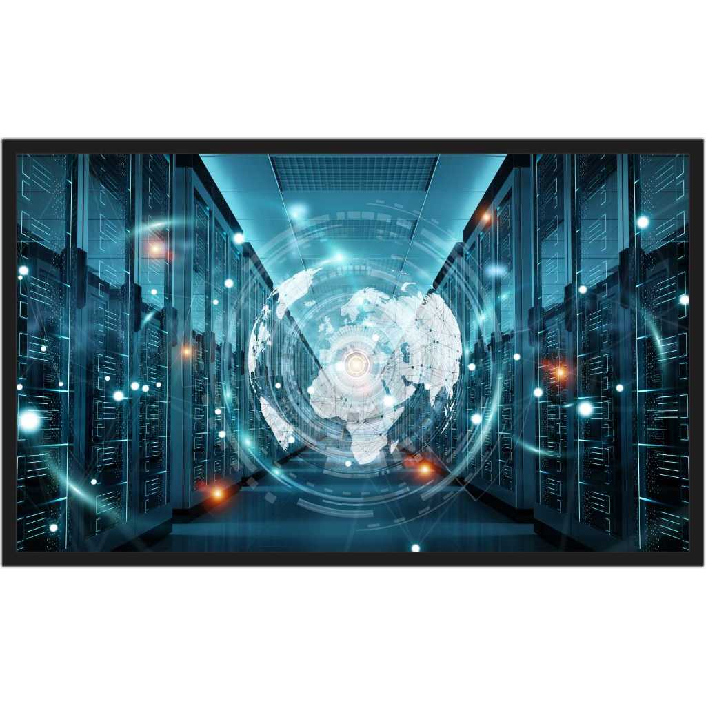 Quadro Decorativo Tecnologia Informática Ti Para Salas Ambientes Pc Inovação Com Moldura Preta Tamanho Grande Gg