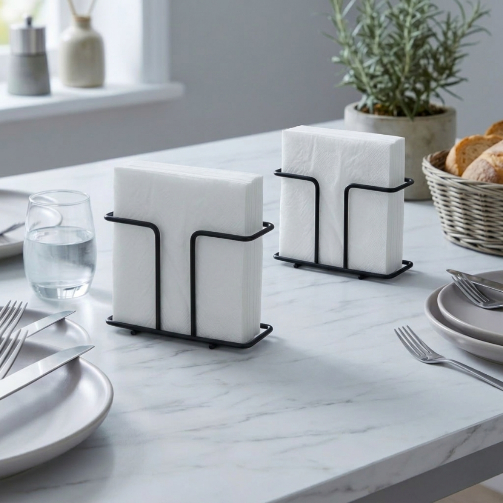 Conjunto Suporte Porta Papel Tolha de Rolo Vertical Para Mesa Cozinha Bar Aço Aramado Organizador