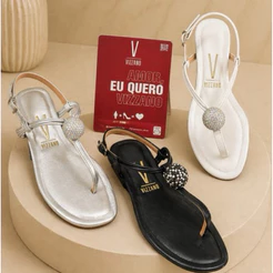 Sandália Rasteira Feminina Vizzano Original Esfera Brilho - Ref. 6447.215