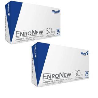 Kit 02 Enronew 50mg Para Cães E Gatos 20 Comprimidos - World