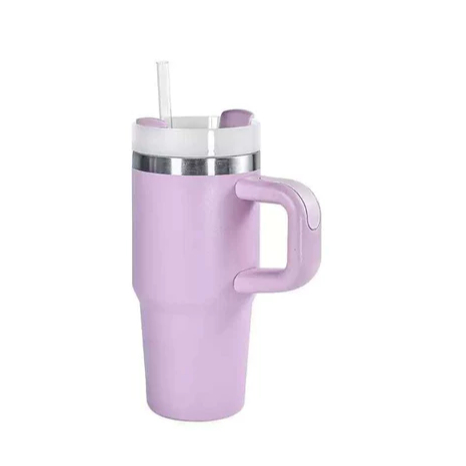 Mini Copo Térmico 420ml Pequeno Com Canudo Alça Tampa Isola