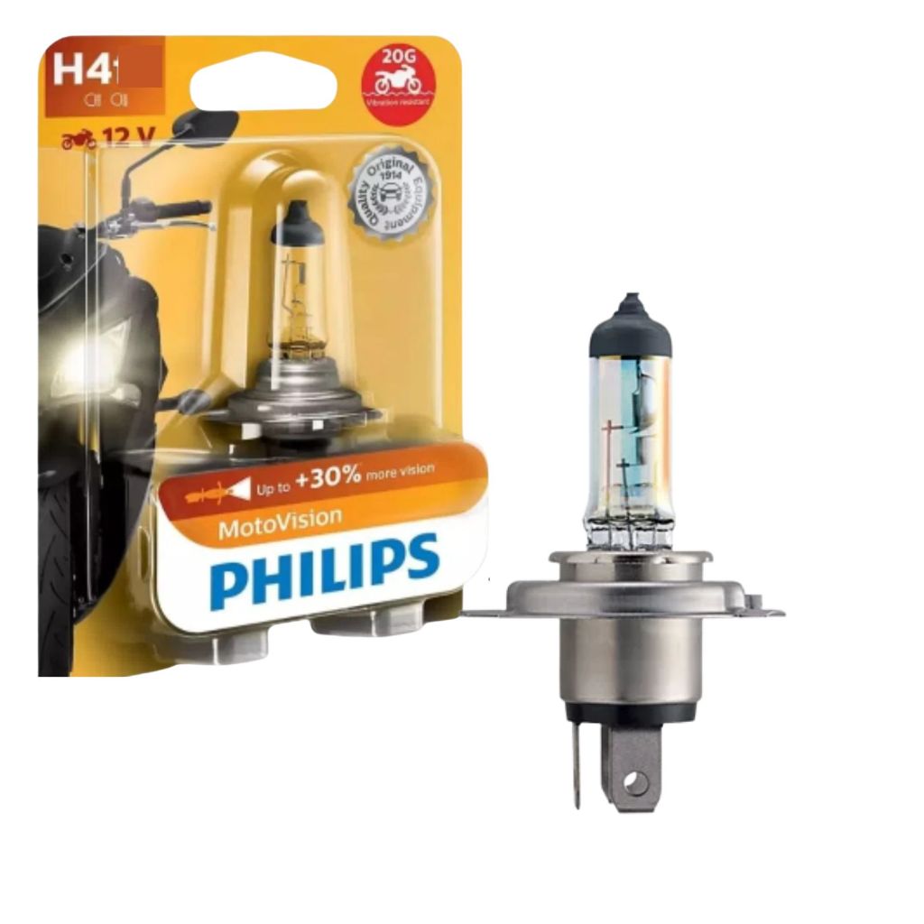 Imagem LÂMPADA UNITÁRIA PHILIPS MOTO VISION FAROL ALTO FAROL BAIXO H4 35/35W