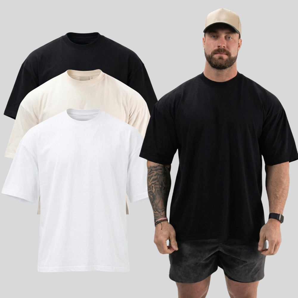 Camiseta Masculino Feminino Streetwear Oversized Unissex Algodão 30.1 Lisa Caimento Solto Gola Alta Treino Academia