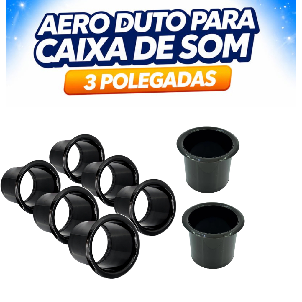 Aero Duto Para Caixa De Som 3 Polegadas Preto
