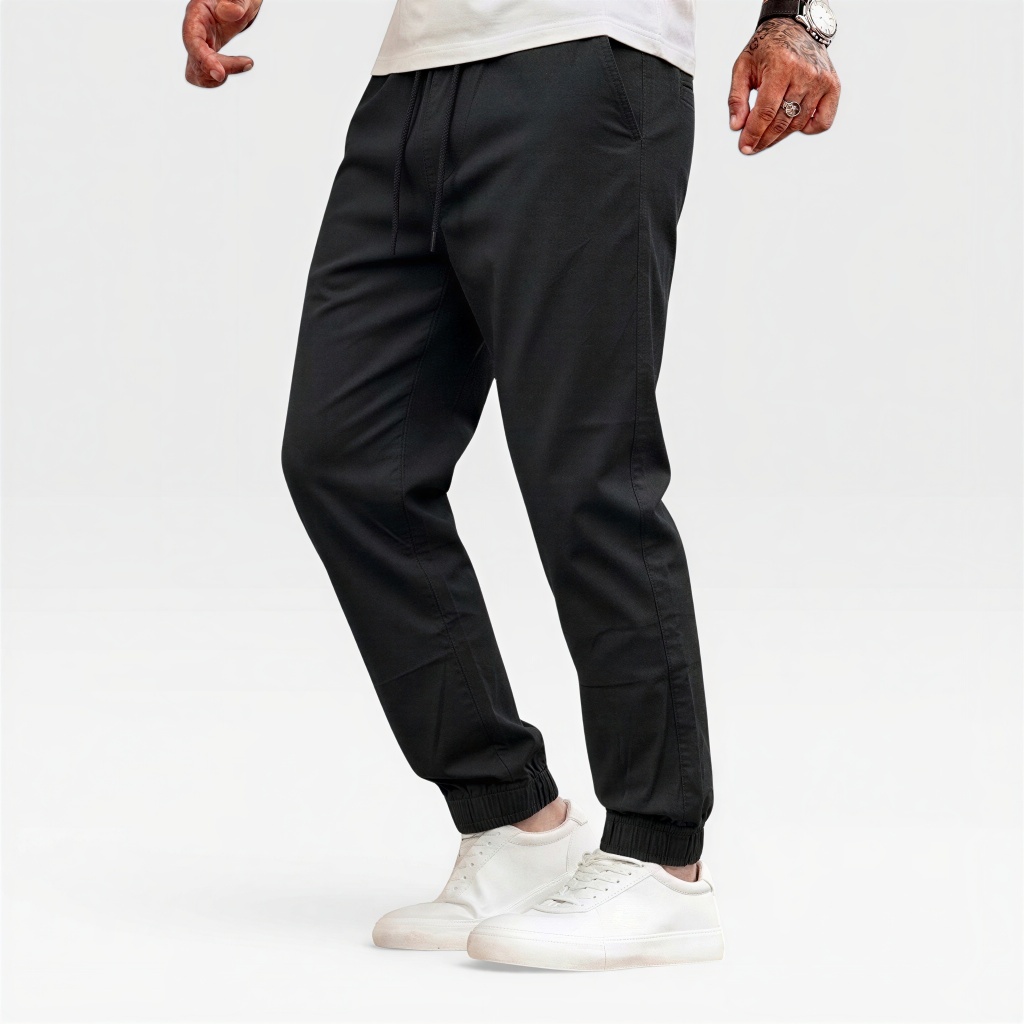 Calça Jogger Masculina Jeans Streetwear Com Punho Sarja Dry Fit Esportiva