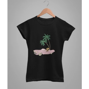 Baby Tee Y2K Feminina Estampa Gato No Conversível Conforto Elástico Versátil Primavera/Verão/Outono