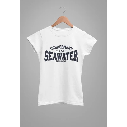Baby Tee Y2K Feminina- Estampa Seawater , Conforto Elástico e Versátil para Primavera/Verão/Outono