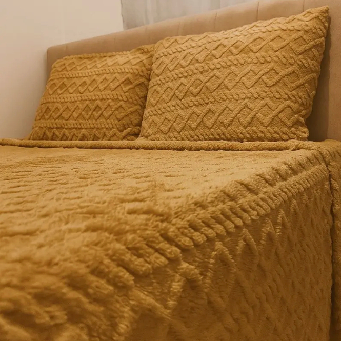 Cobertor Manta Cobre Leito Colcha Aconchego Premium 3 peças casal QUEEN 2,40x2,60 com fronhas Queem