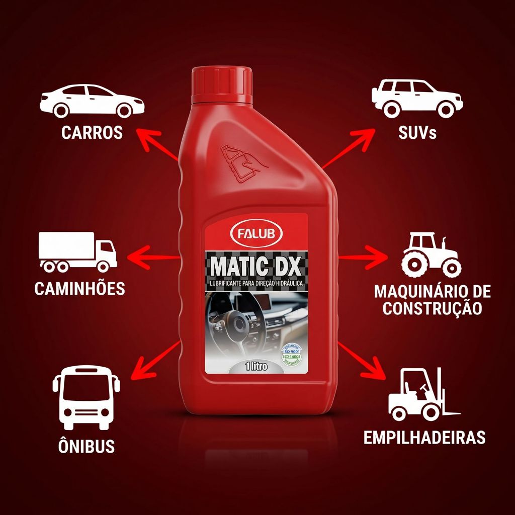 Detalhes do Kit 2 Unidades Lubrificante Direção Hidráulica Falub Matic DX ATF Dexron III 1L