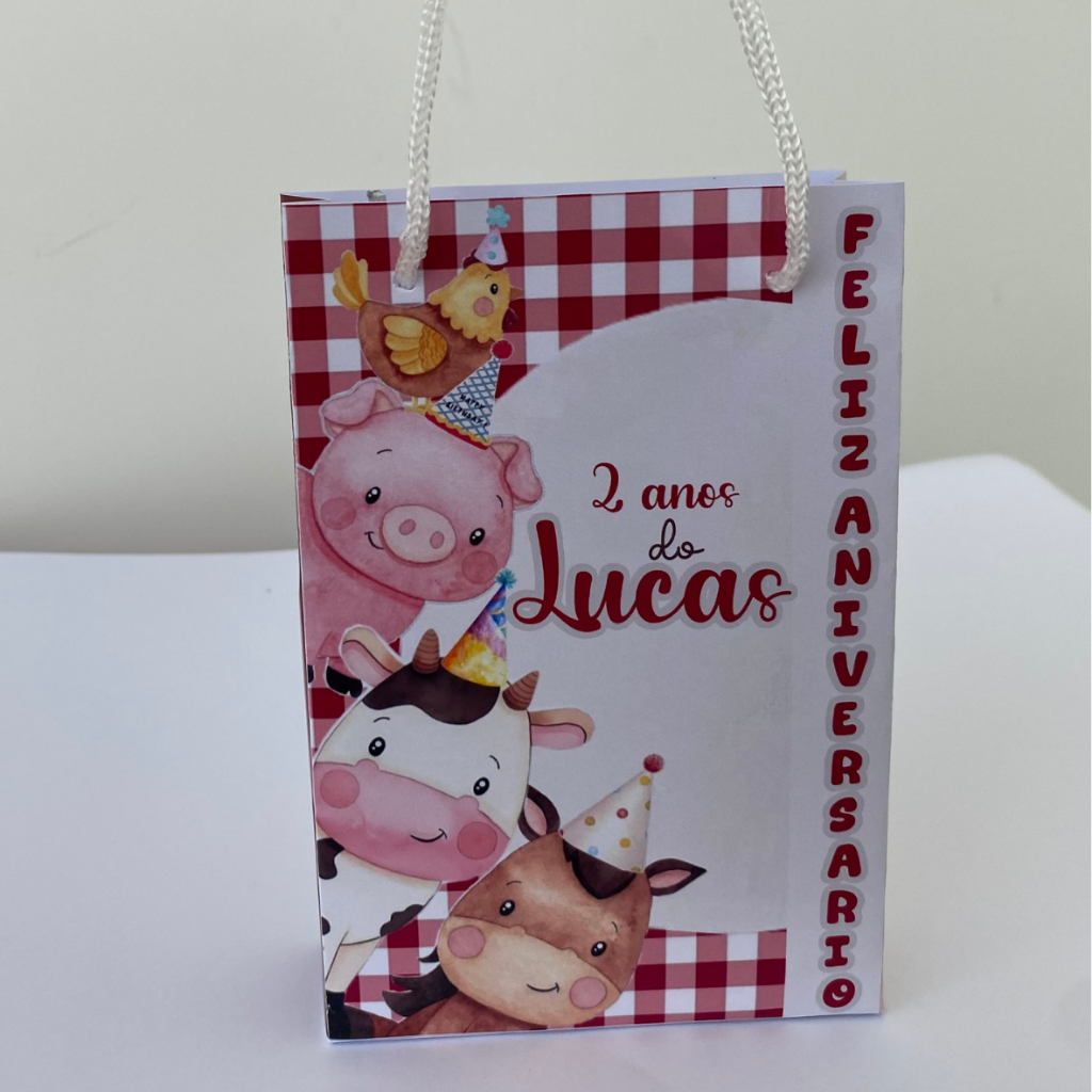 Kit Sacolinha 10|15|20 Personalizada Animais Festa 10x15cm | Lembrancinha, Embalagem, Kit Presente com Alça