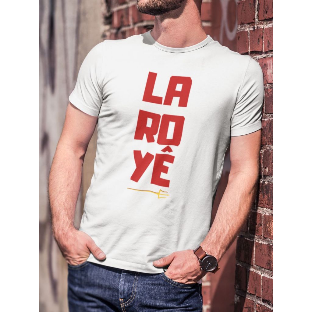 Camiseta T-Shirt Axé Estampa Laroyê Laroye Umbanda Quimbanda Candomblé Camisetas Algodão Exu Pomba Gira Pombogira Mojuba