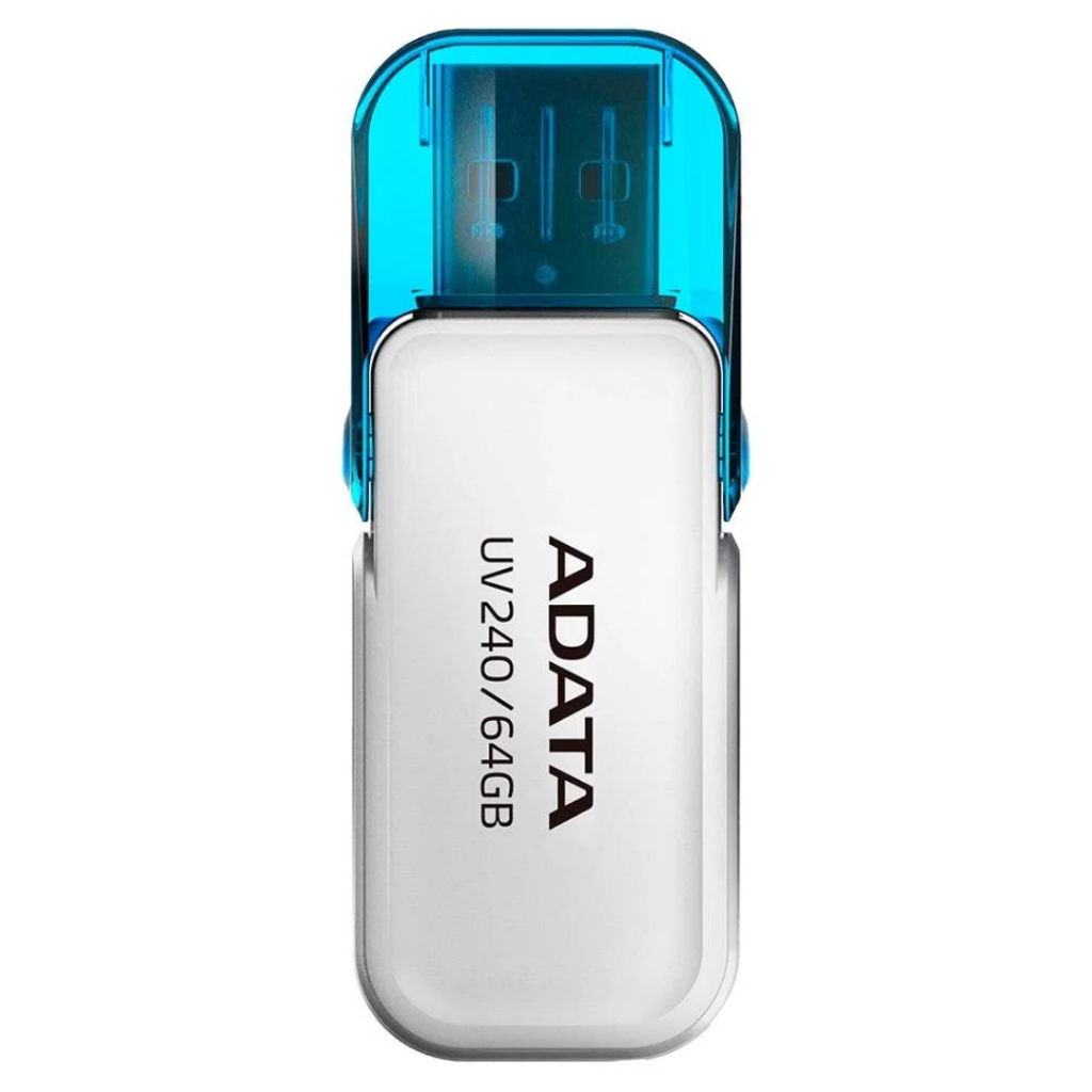 Pendrive 64Gb Pen Drive Adata USB 2.0 Original com Tampa de Proteção Branco Novo