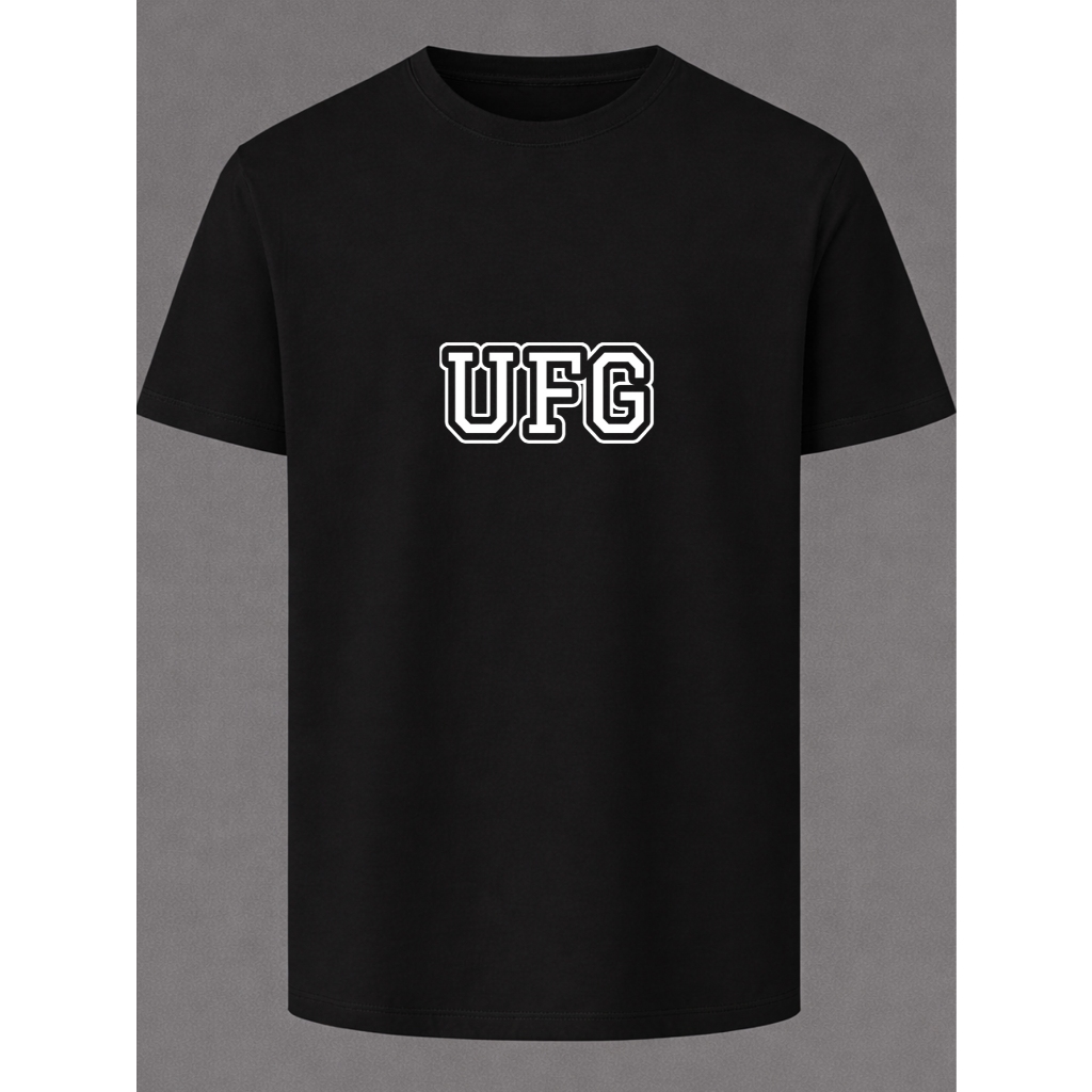 Camiseta Masculina Faculdade Federal UFG Universidade de Goiás Fonte College 100% Algodão Premium