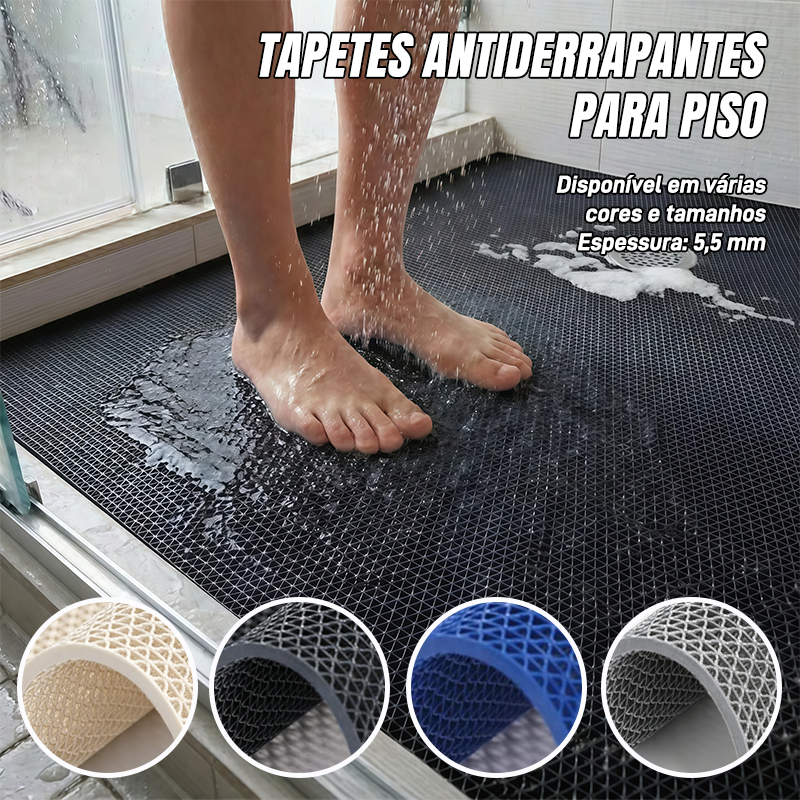 Tapete Antiderrapante Absorvente Cinza Azul Preto Bege Para Banheiro Cozinha e Entrada de Casa