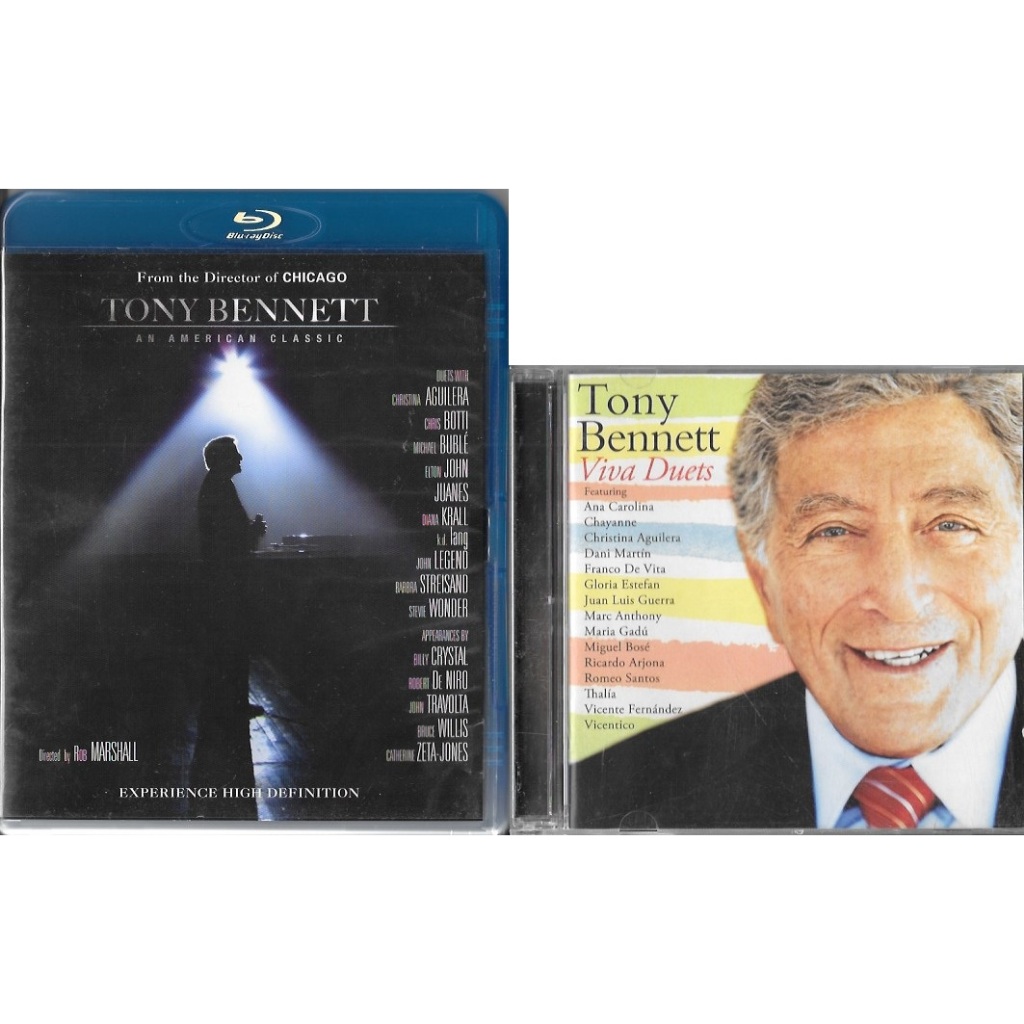 Kit CD+DVD+BD (disco Blu-ray) Tony Bennett: Viva Duets (c/ Thalia) + An American Classic (c/ Juanes)